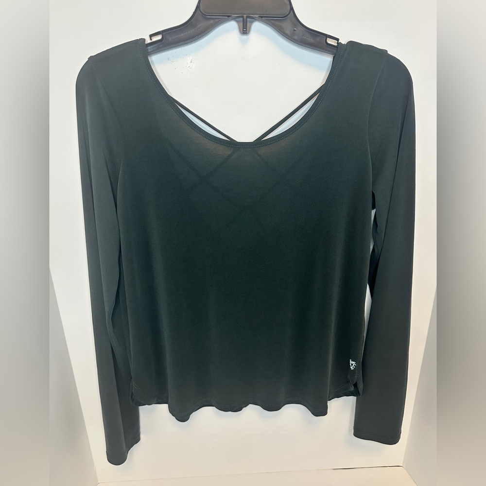 BETSEY JOHNSON Performance Strappy
Back Activewear Top Dark Green Size Medium